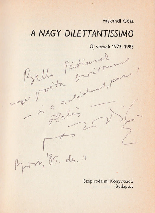 A nagy dilettantissimo - Oskola Antikvárium