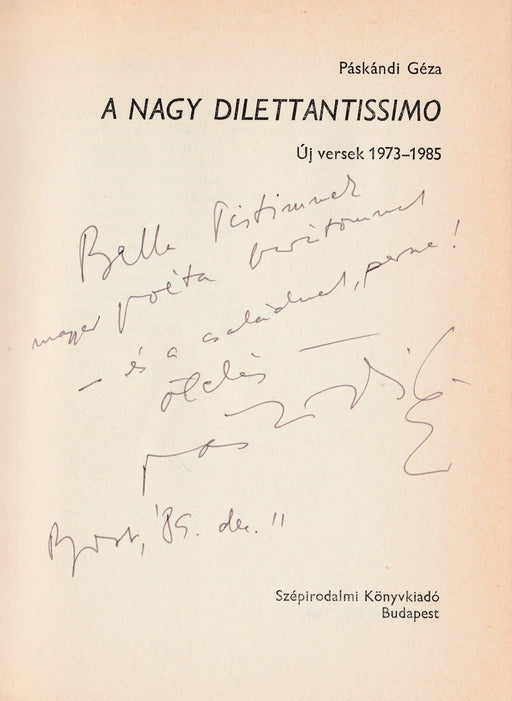 A nagy dilettantissimo - Oskola Antikvárium