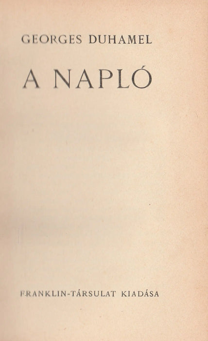 A napló - Oskola Antikvárium