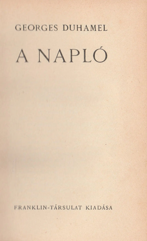 A napló - Oskola Antikvárium
