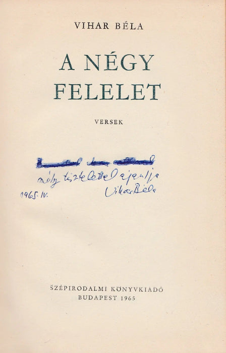 A négy felelet - Oskola Antikvárium