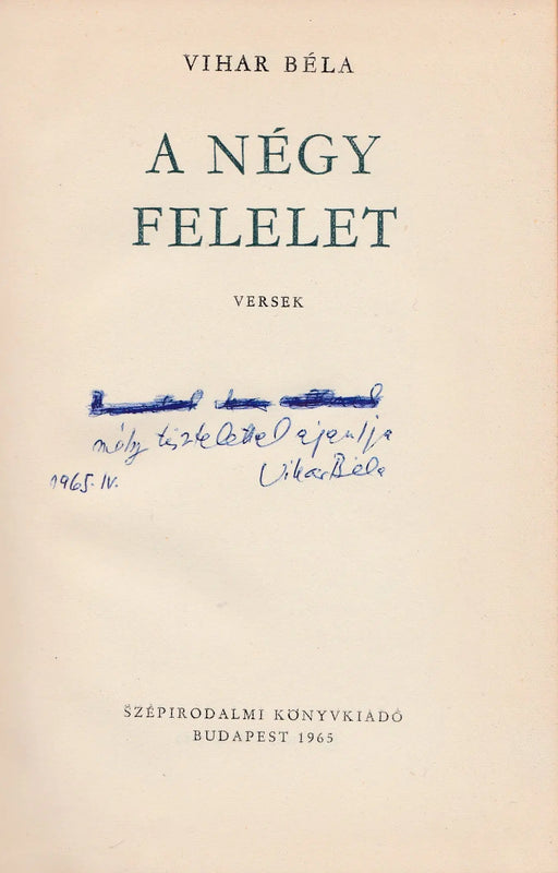 A négy felelet - Oskola Antikvárium