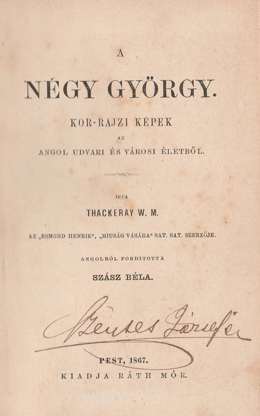 A négy György - Oskola Antikvárium