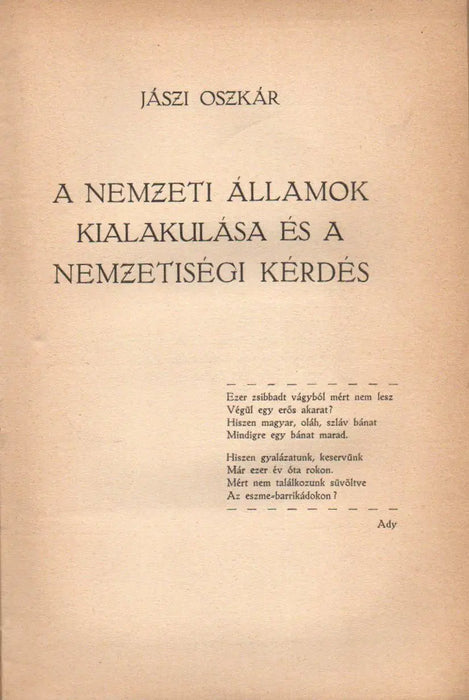 A nemzeti államok kialakulása és a nemzetiségi kérdés - Oskola Antikvárium