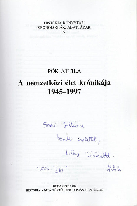 A nemzetközi élet krónikája 1945 - 1997 - Oskola Antikvárium