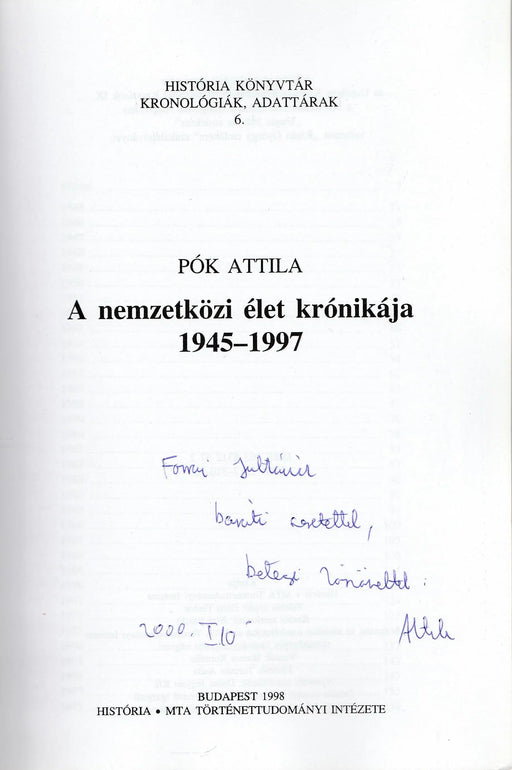 A nemzetközi élet krónikája 1945 - 1997 - Oskola Antikvárium