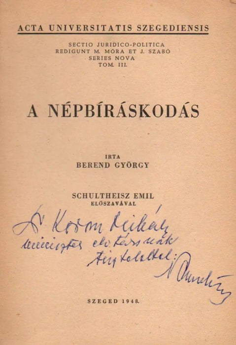 A népbíráskodás - Oskola Antikvárium