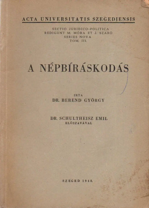 A népbíráskodás - Oskola Antikvárium