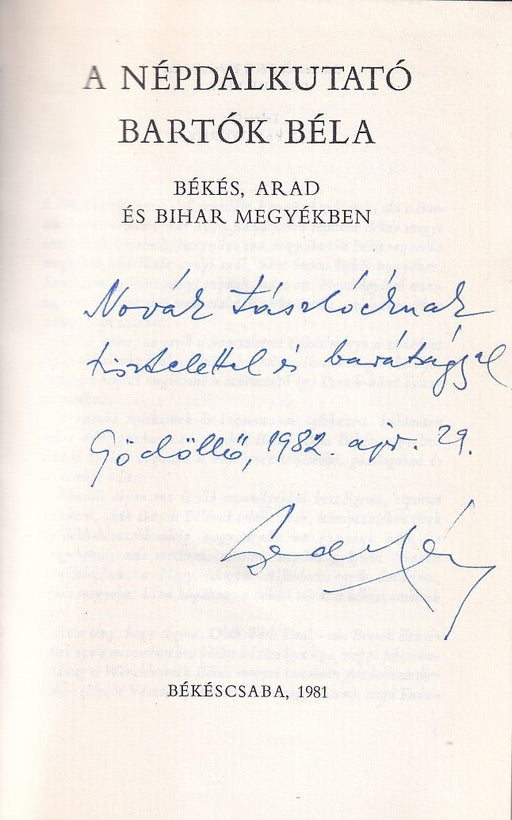 A népdalkutató Bartók Béla - Oskola Antikvárium