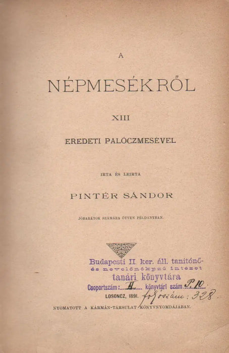 A népmesékről XIII eredeti palóczmesével - Oskola Antikvárium