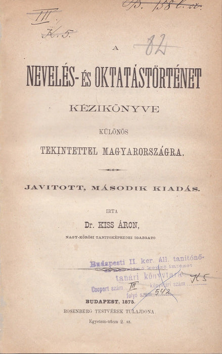 A nevelés - és oktatástörténet kézikönyve - Oskola Antikvárium