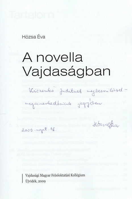 A novella Vajdaságban - Oskola Antikvárium