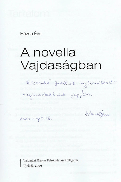 A novella Vajdaságban - Oskola Antikvárium