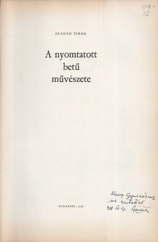 A nyomtatott betű művészete - Oskola Antikvárium
