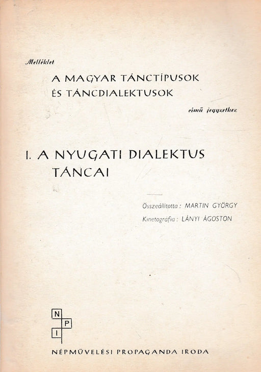 A nyugati dialektus táncai - Oskola Antikvárium