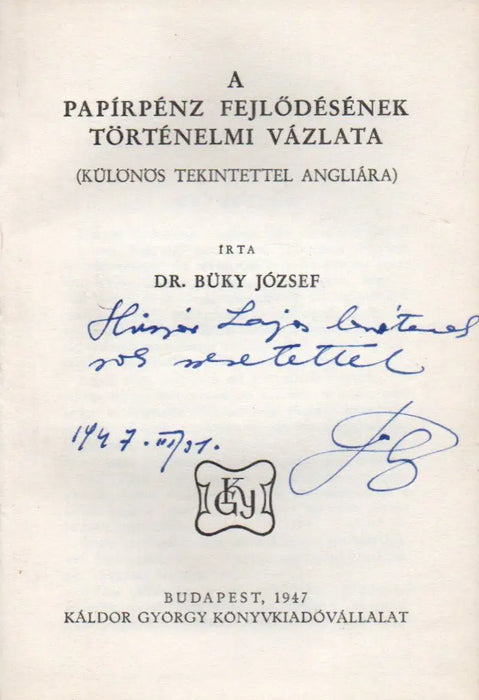 A papírpénz fejlődésének történelmi vázlata - Oskola Antikvárium