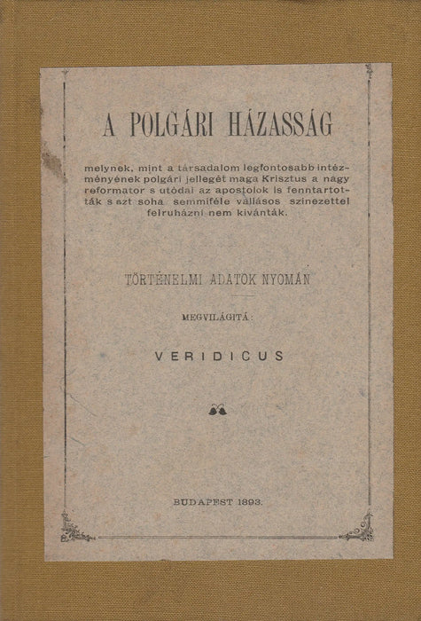 A polgári házasság - Oskola Antikvárium