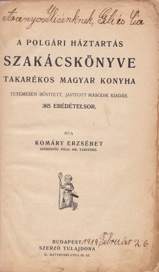 A polgári háztartás szakácskönyve - Oskola Antikvárium