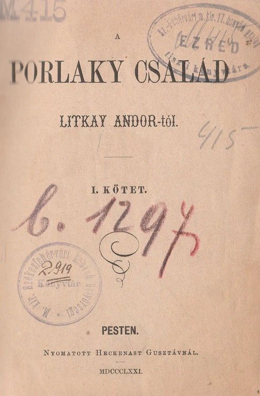 A Porlaky család I - III. - Oskola Antikvárium