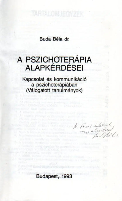 A pszichoterápia alapkérdései - Oskola Antikvárium