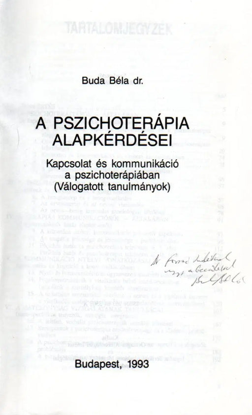 A pszichoterápia alapkérdései - Oskola Antikvárium