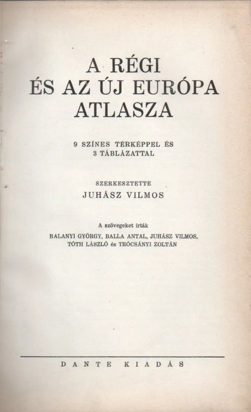 A régi és az új Európa atlasza - Oskola Antikvárium