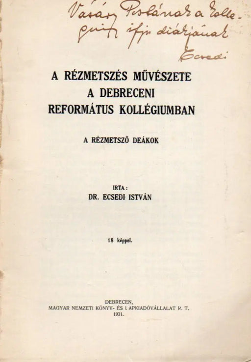 A rézmetszés művészete a debreceni református kollégiumban - Oskola Antikvárium