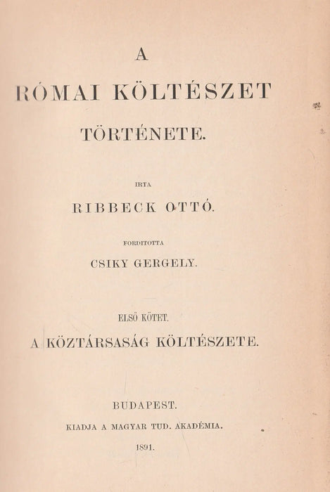 A római költészet története I - III. - Oskola Antikvárium