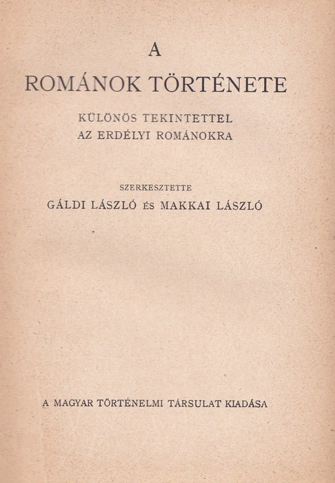 A románok története - Oskola Antikvárium