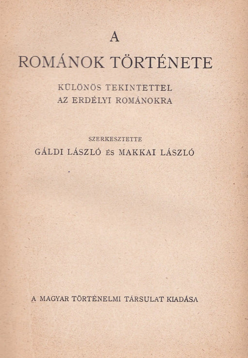 A románok története - Oskola Antikvárium
