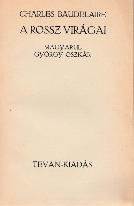 A rossz virágai - Oskola Antikvárium