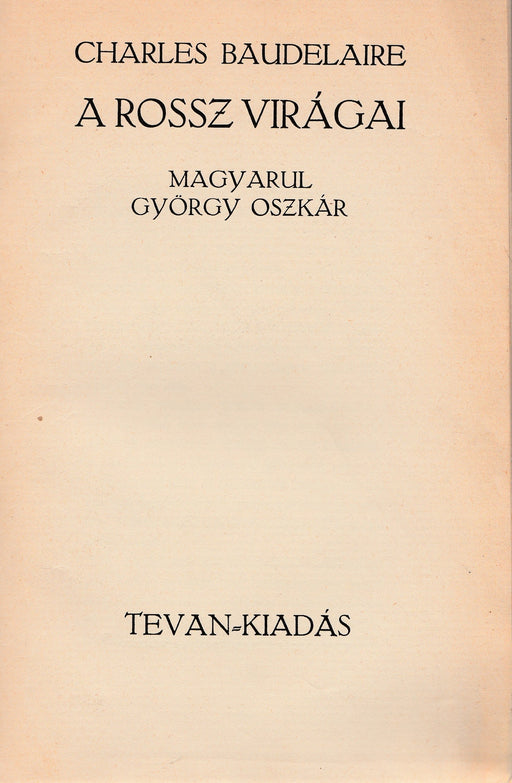 A rossz virágai - Oskola Antikvárium