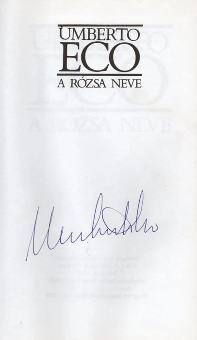 A rózsa neve - Oskola Antikvárium
