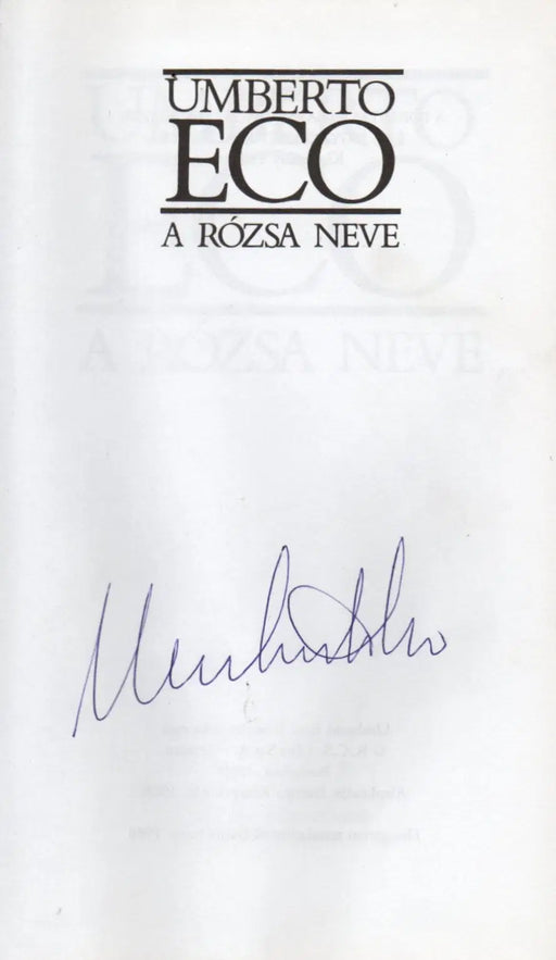 A rózsa neve - Oskola Antikvárium