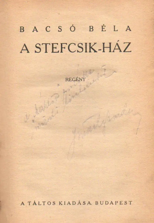 A Stefcsik - ház - Oskola Antikvárium