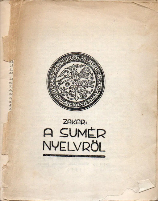 A sumér nyelvről - Oskola Antikvárium