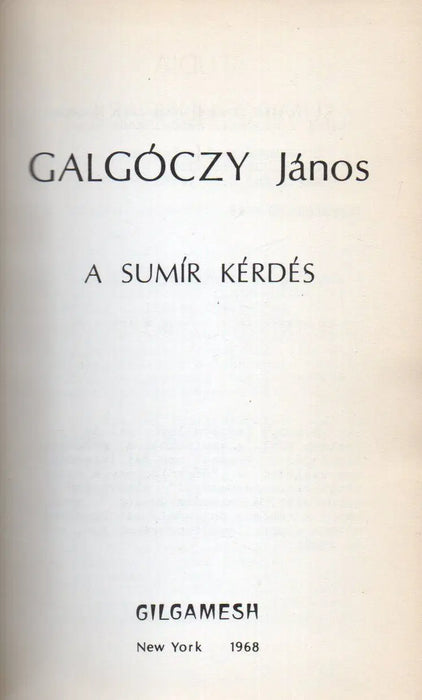 A sumír kérdés - Oskola Antikvárium