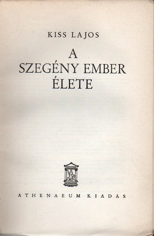 A szegény ember élete - Oskola Antikvárium