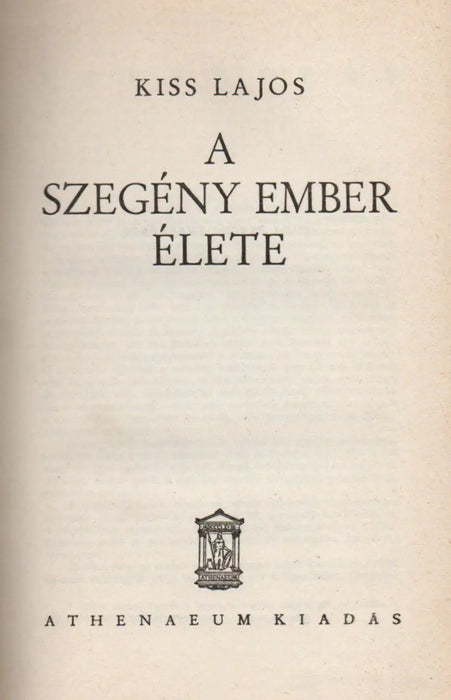 A szegény ember élete - Oskola Antikvárium