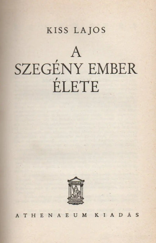 A szegény ember élete - Oskola Antikvárium