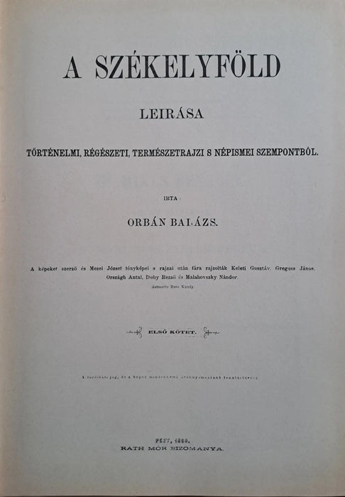 A Székelyföld leírása I - II. - Oskola Antikvárium
