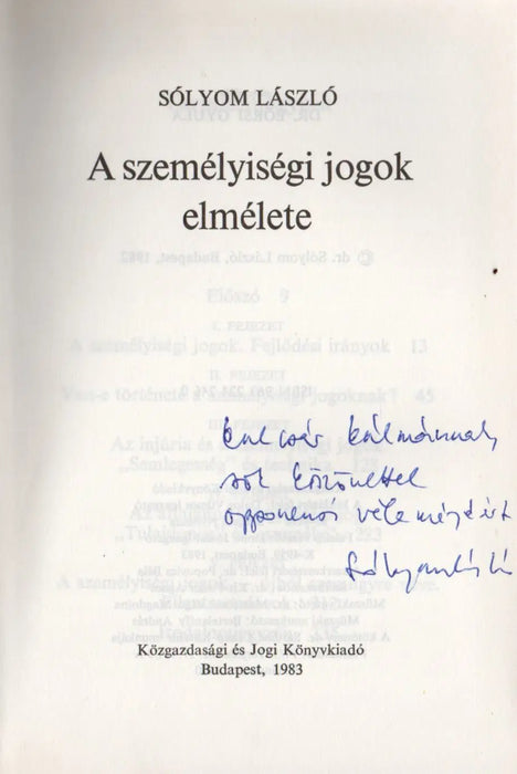 A személyiségi jogok elmélete - Oskola Antikvárium