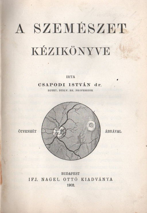 A szemészet kézikönyve - Oskola Antikvárium