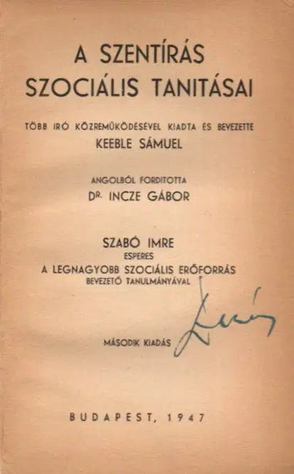 A szentírás szociális tanításai - Oskola Antikvárium