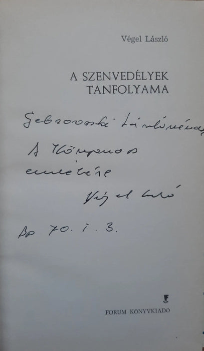 A szenvedélyek tanfolyama - Oskola Antikvárium