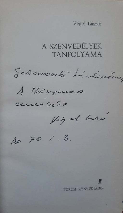 A szenvedélyek tanfolyama - Oskola Antikvárium