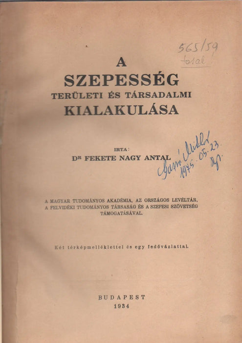 A Szepesség területi és társadalmi kialakulása - Oskola Antikvárium