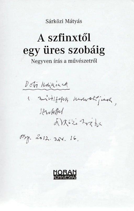 A szfinxtől egy üres szobáig - Oskola Antikvárium