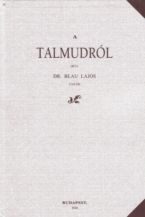 A Talmudról - Oskola Antikvárium