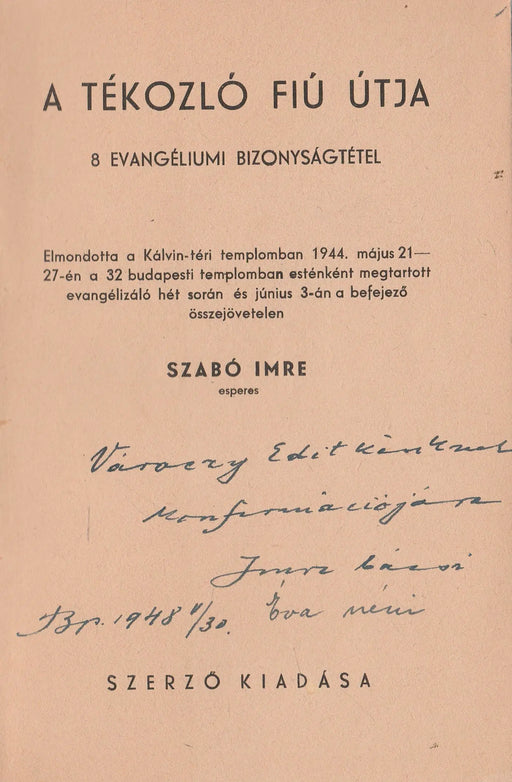 A tékozló fiú útja - Oskola Antikvárium
